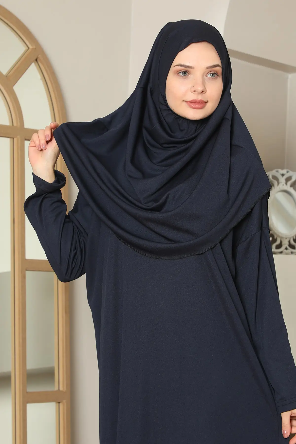 Vestido de oración de una pieza para mujer, Hijab con capucha Abaya, ropa musulmana, conjunto de falda de noche, bata islámica, turbante Eid de