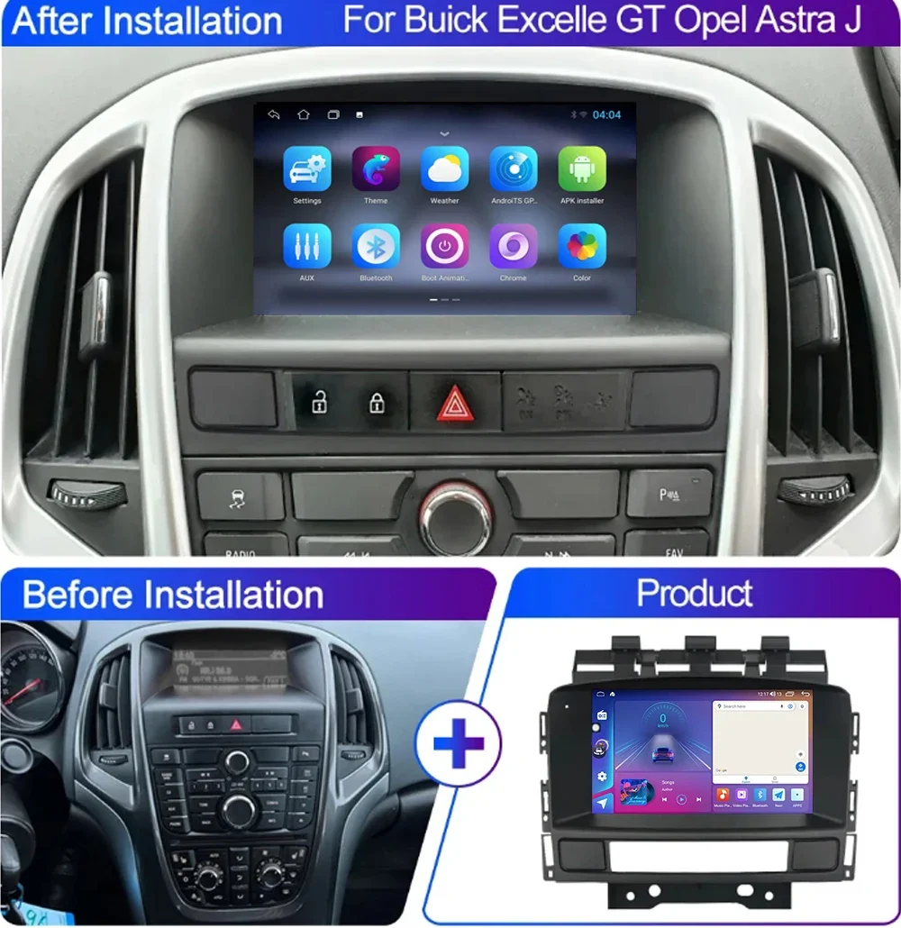 Android del coche para Buick Excelle GT XT Opel Astra J 2011-2014 Auto radio reproductor de vídeo Multimedia GPS Carplay 5G NO 2din DVD estéreo