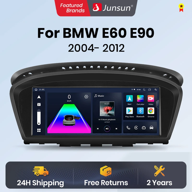 Junsun Wireless CarPlay Andorid Auto Car Radio Multimedia For BMW 5 Series E60 E61 E63 E64 For BMW 3 Series E90 E91 E92 E93 4G