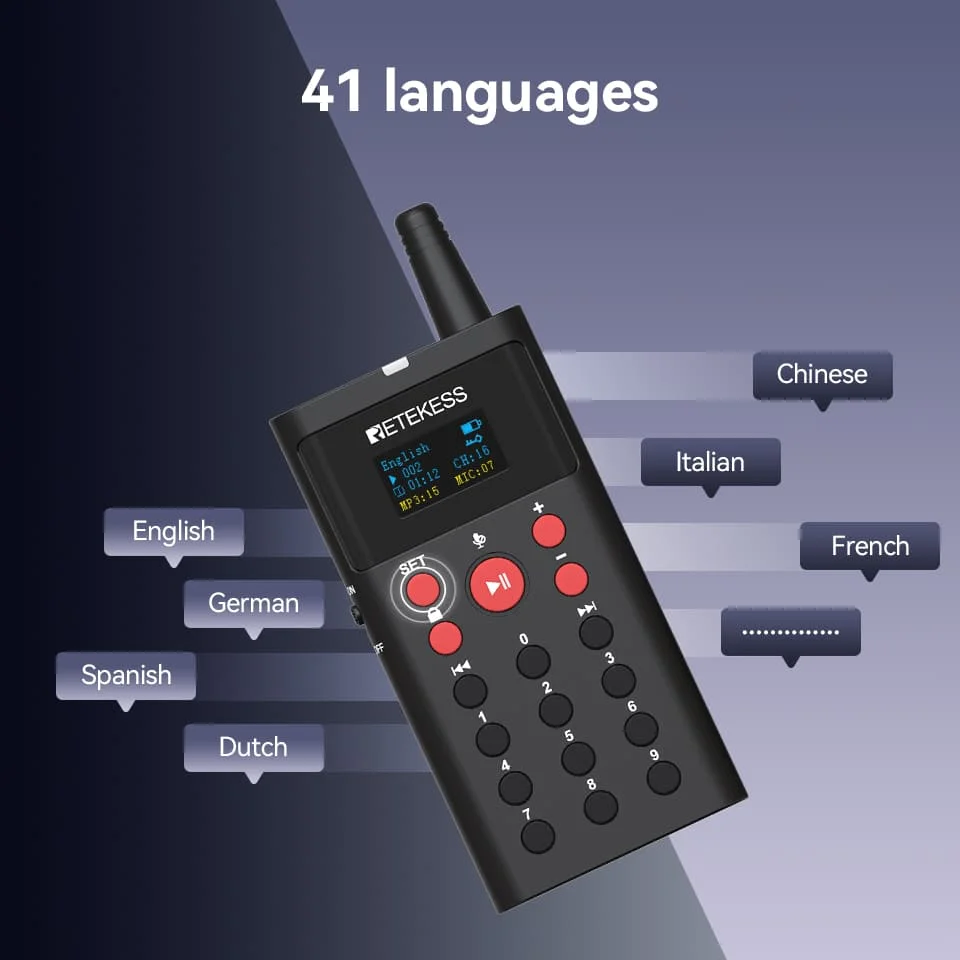 Retekess TT127 Drahtloses Reiseleitersystem Radio-Selbstbedienung On-Demand-GPS-Leitfonsystem für malerische Bereiche Museumskunsttentoonstellung – Detail 7