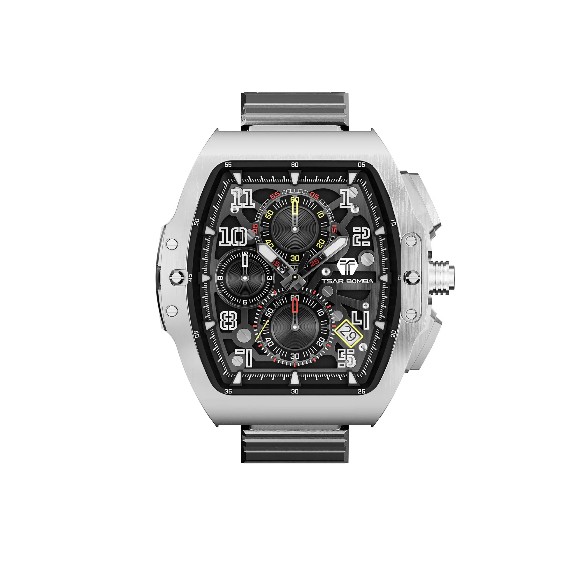TSAR BOMBA 8214 Watch Case Assembly, Modular Customizable Watch Component, 316L Stainless Steel Case, Sapphire Crystal, 10ATM