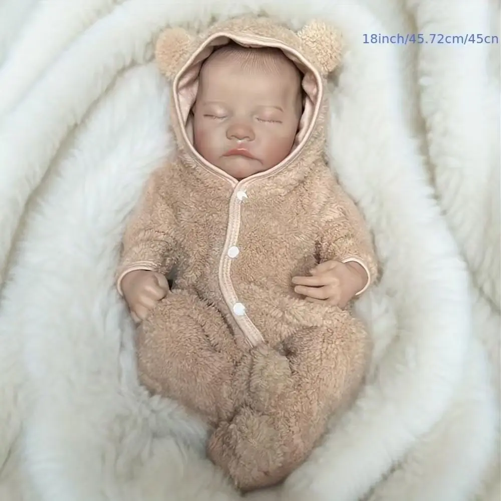 Poupées bébé Reborn réalistes-poupée réaliste en vinyle souple de 18 pouces, poupées bébé de la vie réelle portables (poupée uniquement/pas d'accessoires)