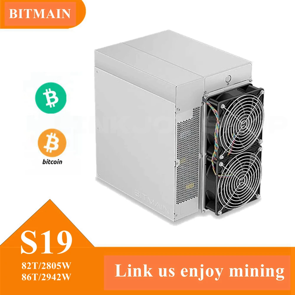 Máquina de minería de Bitcoin con fuente de alimentación incluida, S19, 86th, 82th/S, Antminer, Blockchain, Bitmain, 2942W, 2805W