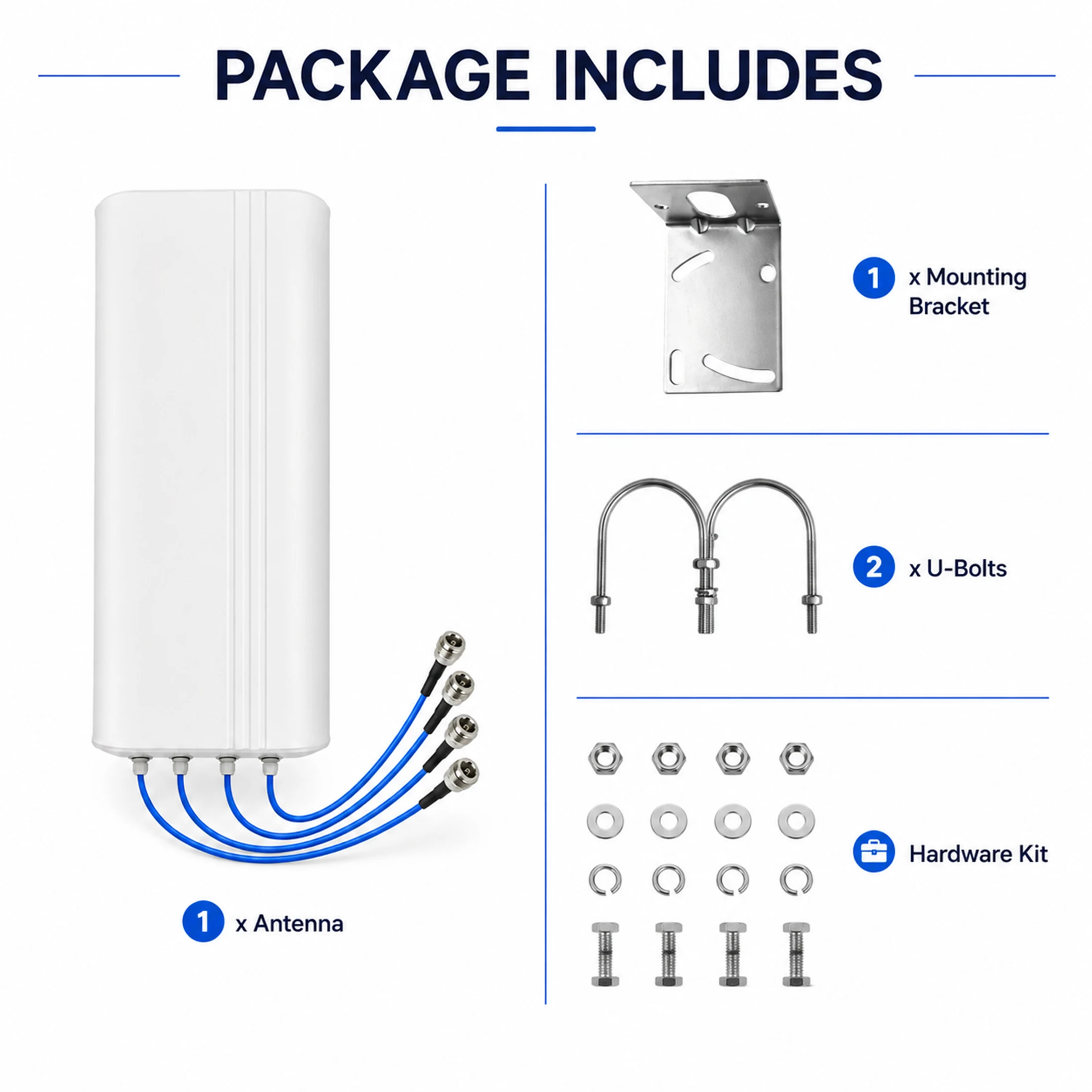 4x4 MIMO Long-Distance WiFi Antenna 5G 4G LTE UWB 698-4000MHz Compatible with AT&T Verizon T-Mobile N2/N5/N77/N66/N260