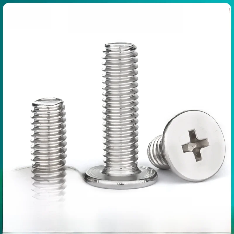 5/ 10/ 20 pièces M1.4 M1.6 M2 M2.5 M3 M4 M5 M6 M8 304 acier inoxydable CM croix Phillips Ultra mince Super faible vis à tête plate boulon