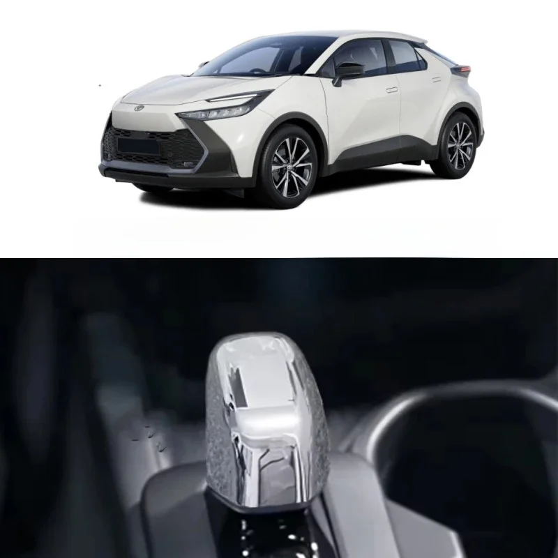 Dla Toyota CHR C-HR 2024 2025 Akcesoria wewnętrzne ABS Włókno węglowe chrom Samochodowy panel zmiany biegów Rama Pokrywa gałki dźwigni zmiany biegów Wykończenie głowicy — zdjęcie 2