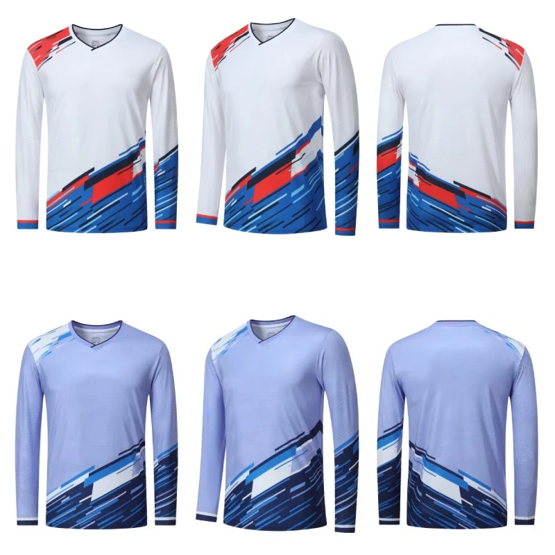 Autumn Men Women Badminton Long Sleeve Tennis Uniform Tops Sports Table Tennis Jersey Quick Drying Couple Ping Pong T-shirts