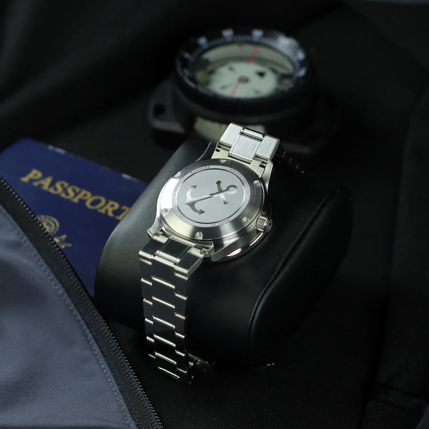 Seafarer GMT Automatic Men's Watch Stainless Steel Black Dial Automatic Movement Water Resistant Travel Watch