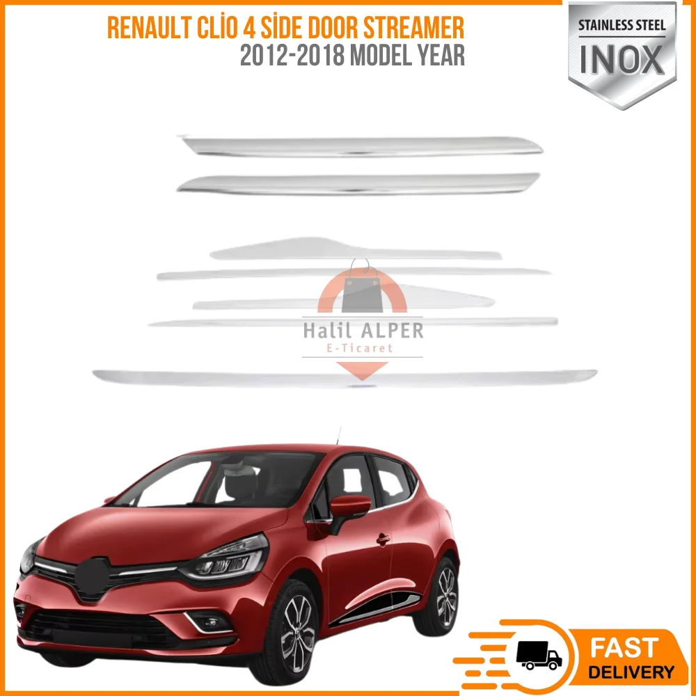 For Renault Clio 4 side door streamer front grille body 7PCs lower trim Chrome set accessory Accessories 2012-2018 body kit