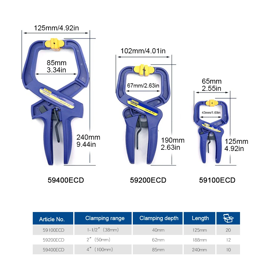 IRWIN Face morsetti Heavy Duty Locking C Clamp morsetti per saldatura per la lavorazione del legno morsetti per morsa 59100 | 200 | 400 ECD