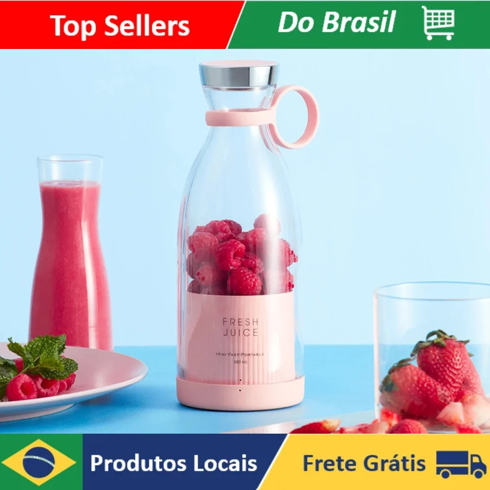 Mini Garrafa Juicer Liquidificador Elétrico Portátil Recarregável COPO 480ml Mixer Shake Misturador - PRONTA ENTREGA 6 Lâminas