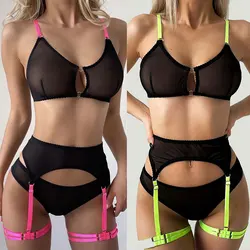 Cosplay Sexy Erotische Lingerie Vrouwen Bh En Panty Jarretels Set Transparante Ondergoed Set Vrouwelijke Sexy Kostuums