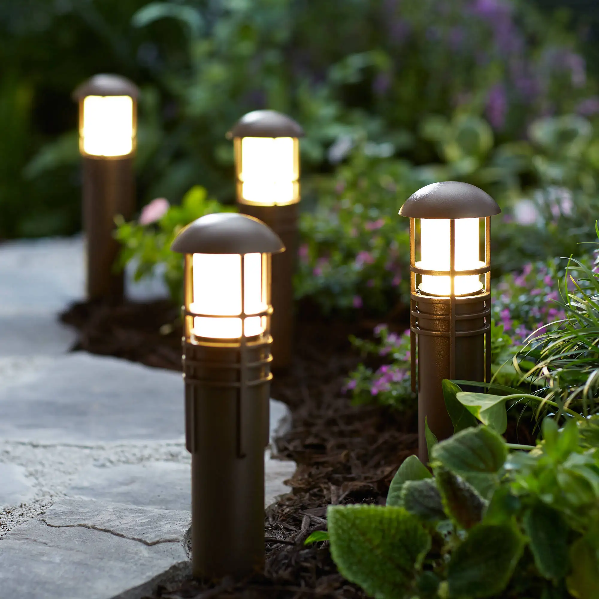 18W Outdoor Garden LED Landscape Lights Mushroom 2*1m Cable Waterproof IP65 DC12V Yard Park Pathway Lawn Lamps
