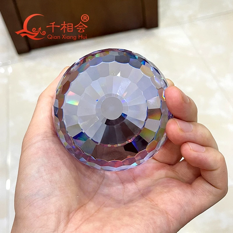 1.68kg  80mm white  color ball shape faceted  cut cz stone cubic zirconia gemstone without hole