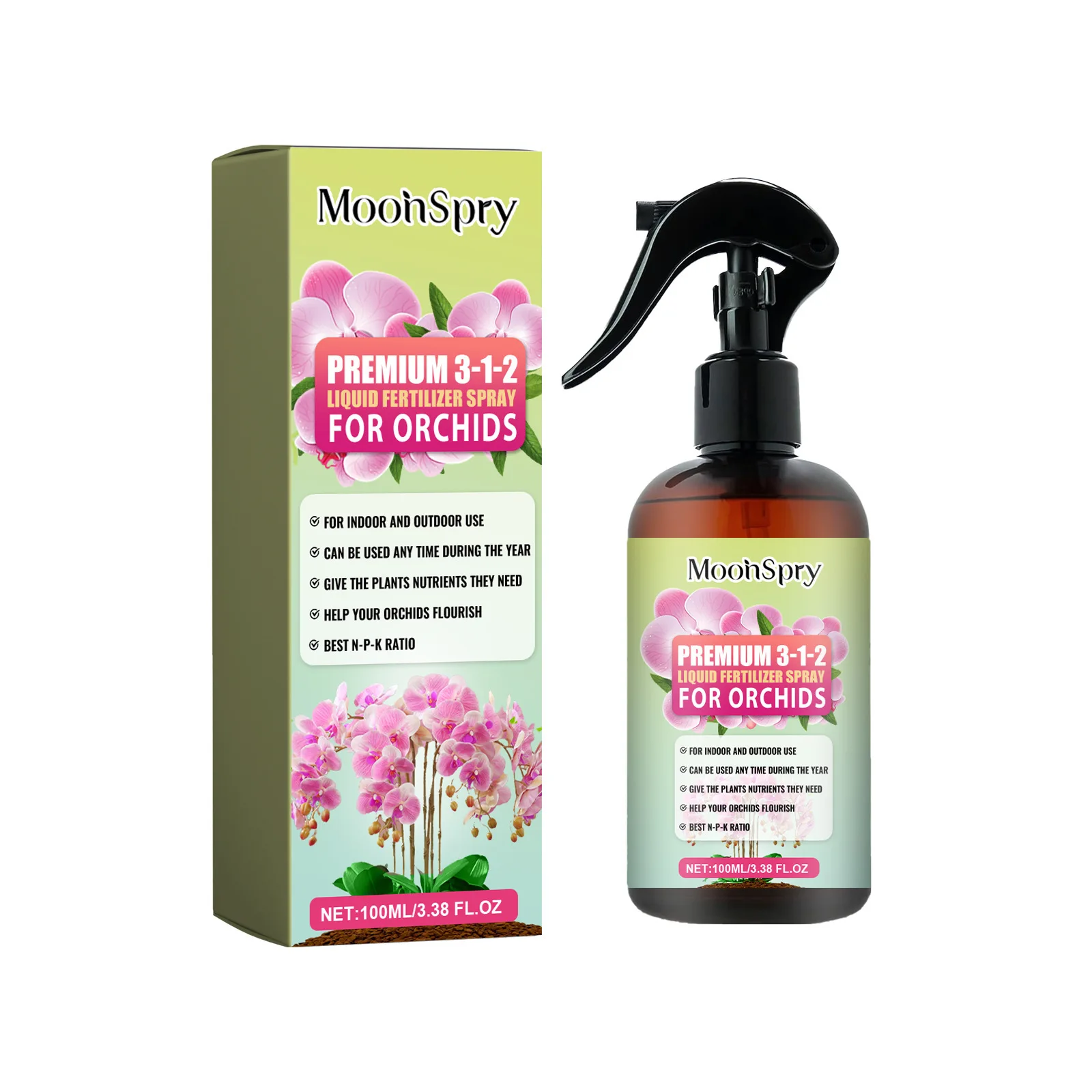 Orchid Fertilizer Spray Leaf Growth Nutrient Misting Nutrients Supplies Orchid Bloom Booster Professional Misting Fertilizers