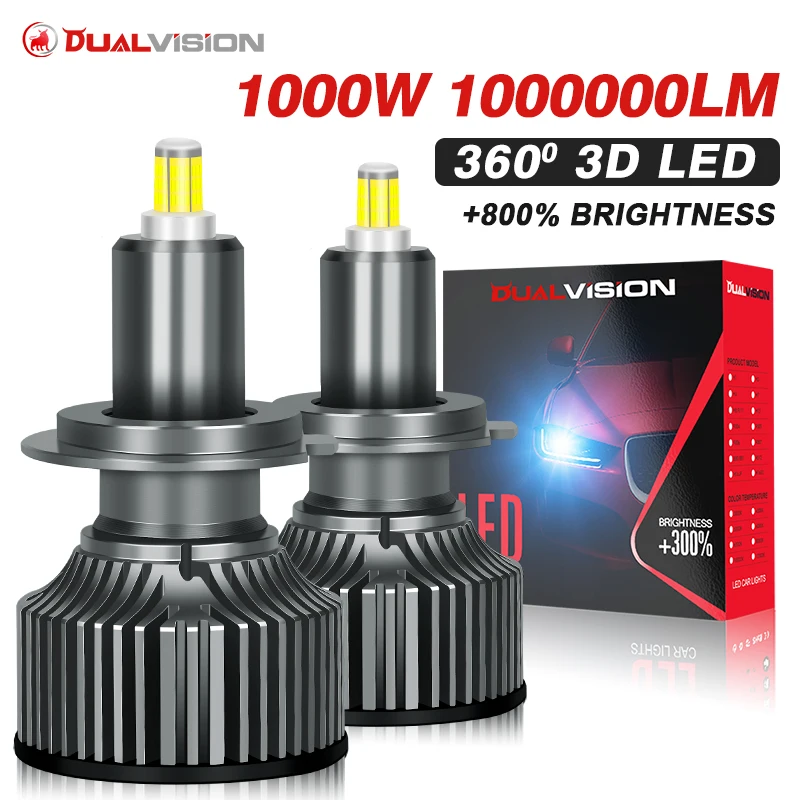 

360 3D H7 LED Canbus Автомобильная фара Лампа H1 H3 H11 H8 H9 HB3 9005 HB4 9006 9012 Hir2 CSP Чипы Высокомощная противотуманная фара Турбо-лампа