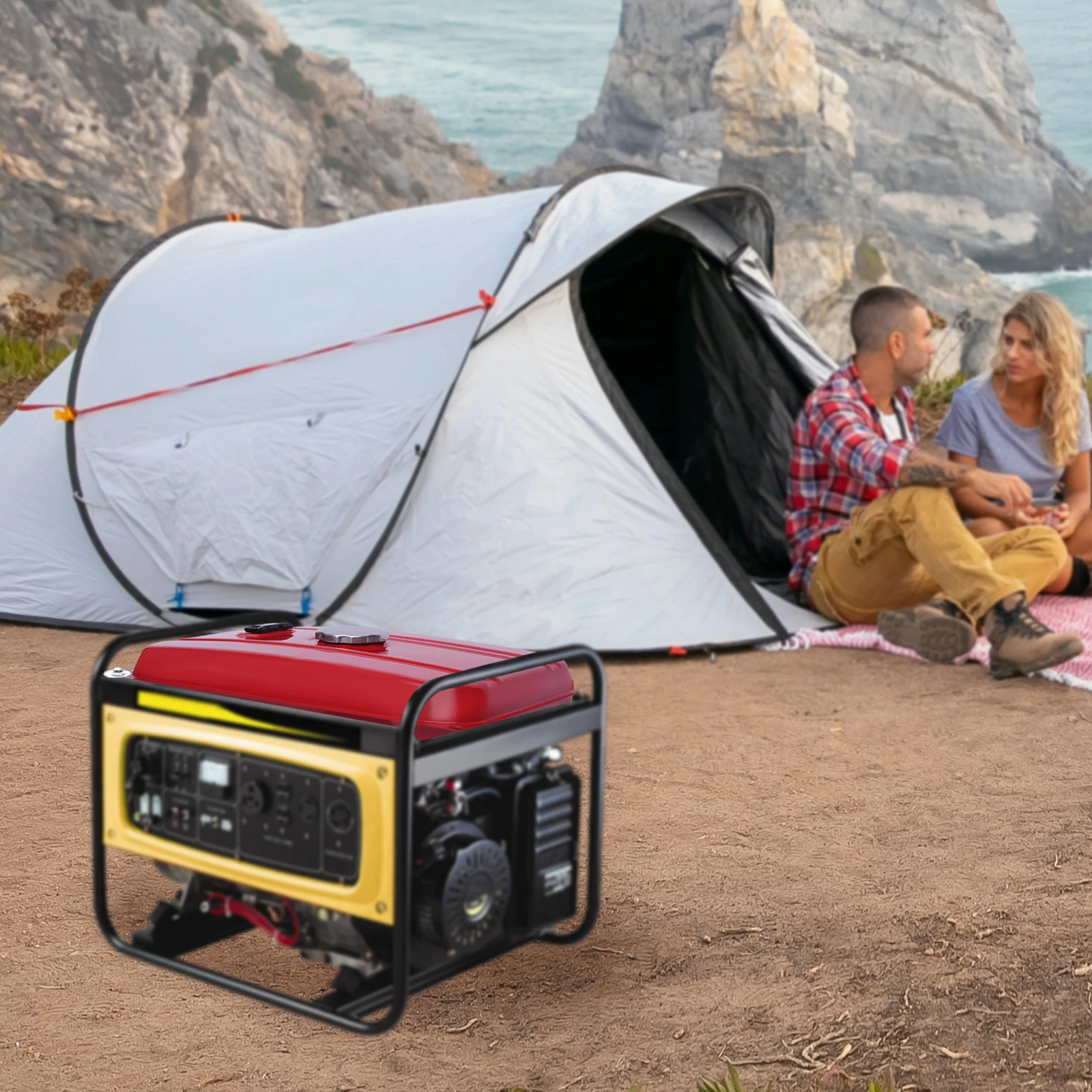 

5-Gallon Universal Generator Gas Fuel Tank w/ Chrome Cap Gauge Petcock Valve For Construction Sites, Wood Processing Industries