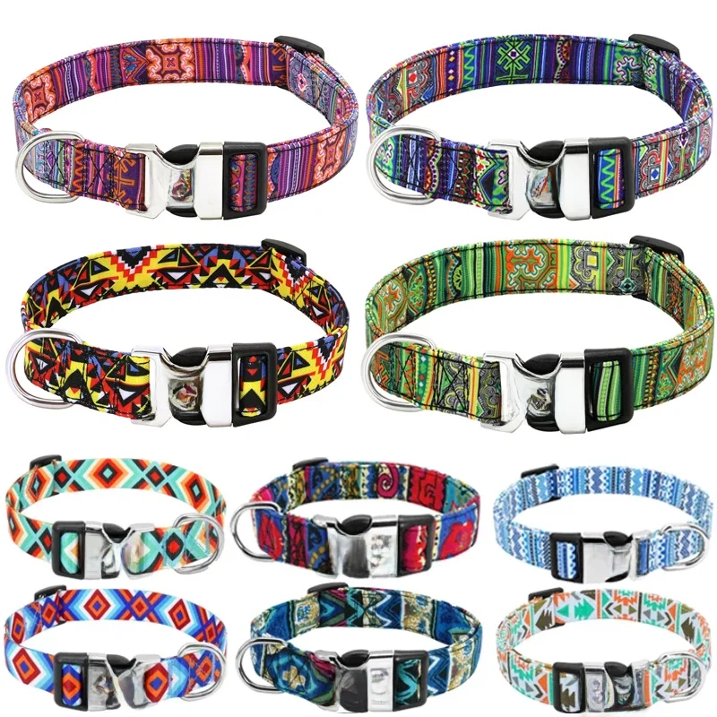 Collier personnalisé pour chien et chat, petit, moyen et grand, nom gravé personnalisé, identification réglable, colliers pour chiots en Nylon, Chihuahua, carlin