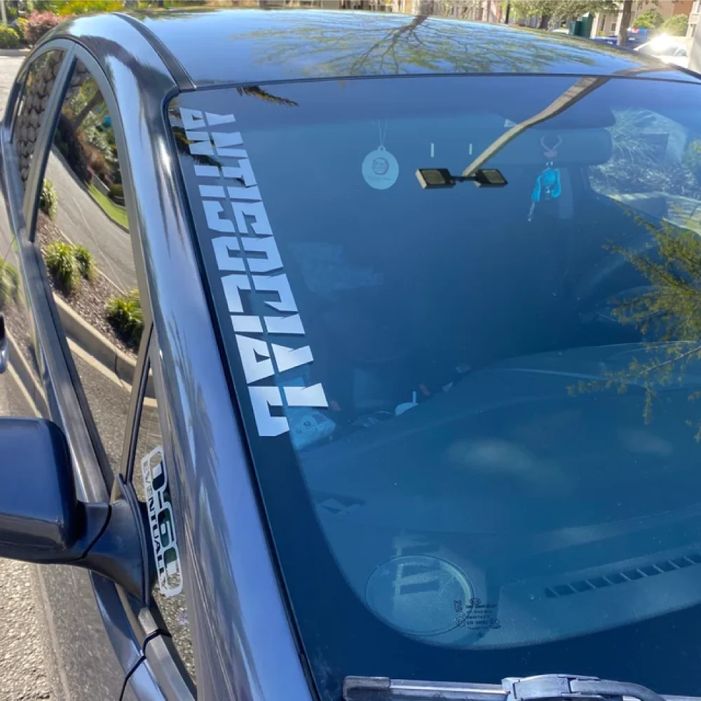

JDM Text Car Decals ANTISOCIAL Vinyl Die Cut Auto Stickers Window Windshield Waterproof Decor Accessories