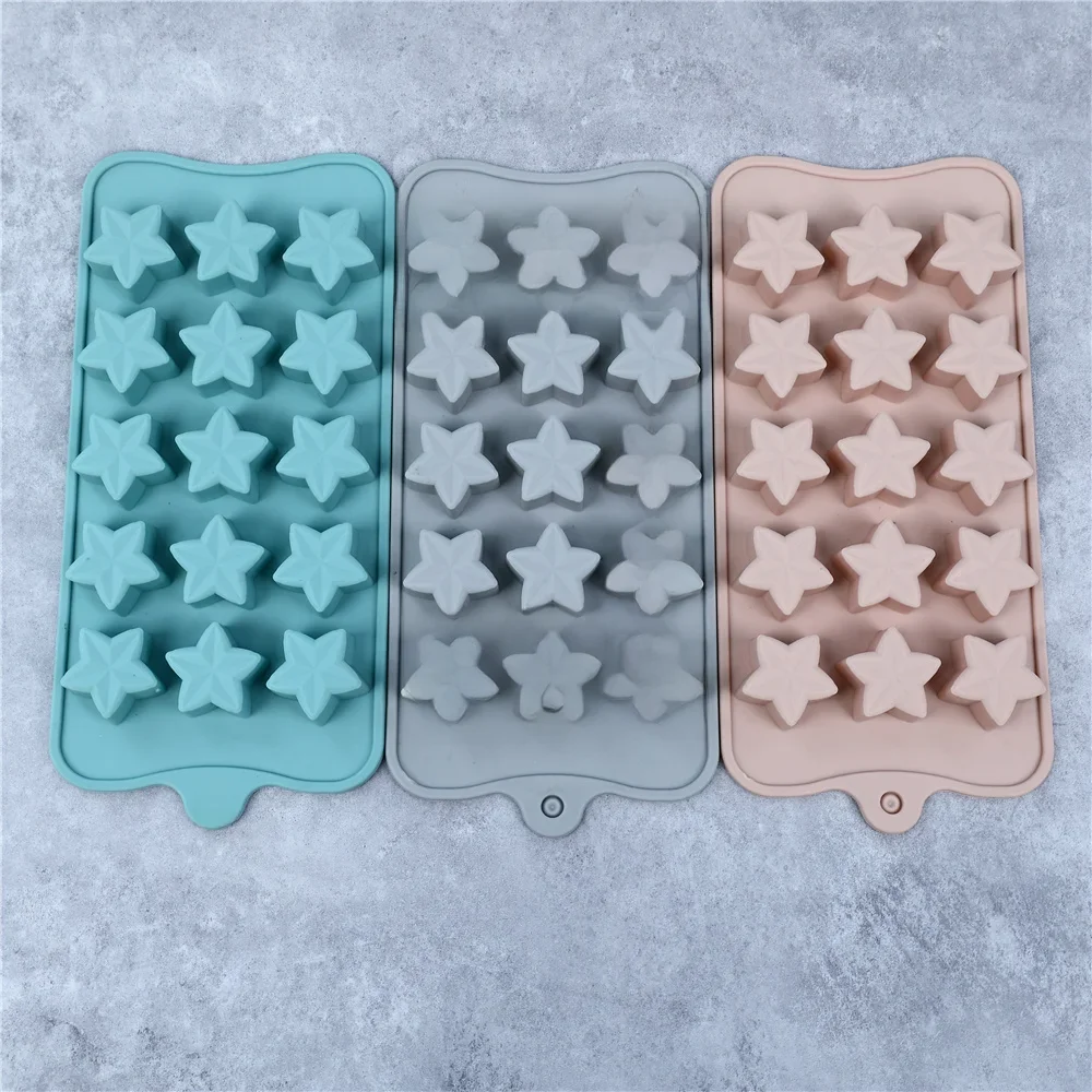 Moule à Chocolat pour Crème Glacée en Silicone Moule à Etoile à Cinq Pointes pour Gélatine Fudge Truffle Glaçon Décoration Gâteau Outils de Pâtisserie