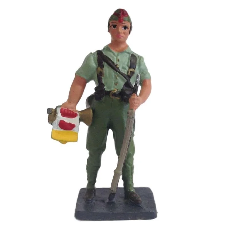 Alymer, Cornet Legionary Tin Soldier in Parade Uniform 1936, Scale 1:32 Approx. 54mm Height, Collection 1936 - 1939 Spanish Civil War, Hand Painted, In Original Capsule (May Be Deteriorated)