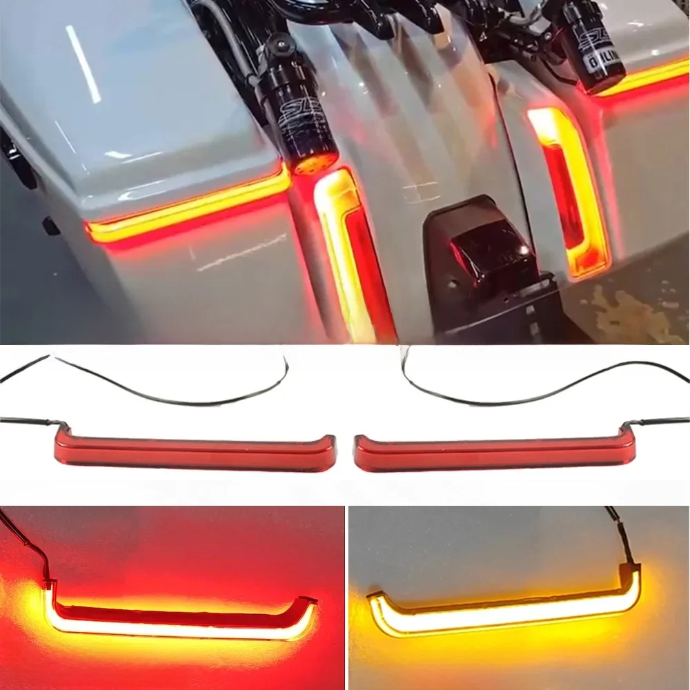 Motocykl Tracer sakwa kierunkowskazy z bursztynowym światłem przepływowym dla Harley CVO przemieszczanie się po ulicy FLTRXSE 2023.5-2025 FLHX — zdjęcie 2