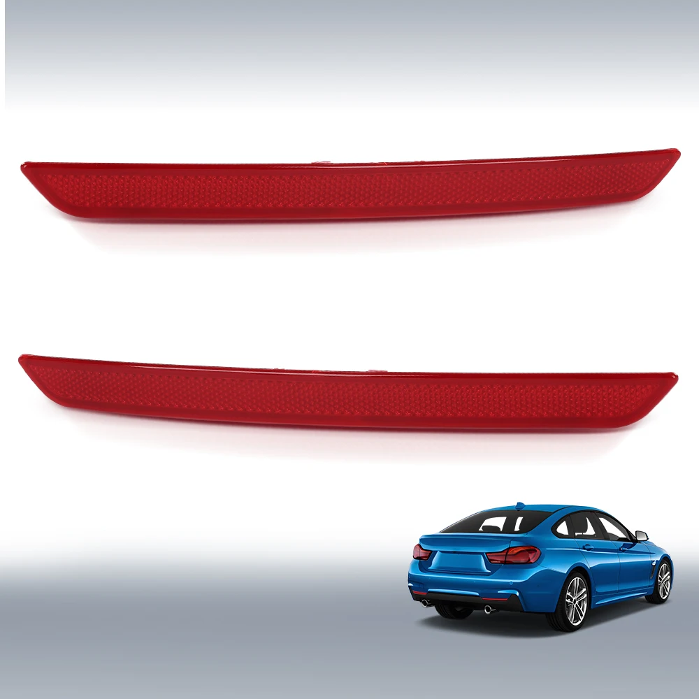 

Красный отражатель заднего бампера, светодиодный стоп-сигнал, подходит для Bmw 4 серии F30 F31 F32 63147847233 63147847234, абс, водонепроницаемый, прочный