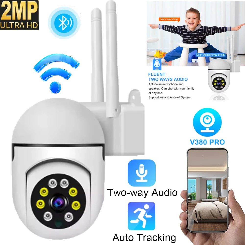 Leshine 2MP WiFi HD Lens Mini Wireless Cameras Security Camera With Audio Two-way Audio Motion Detection Automatic Alarm