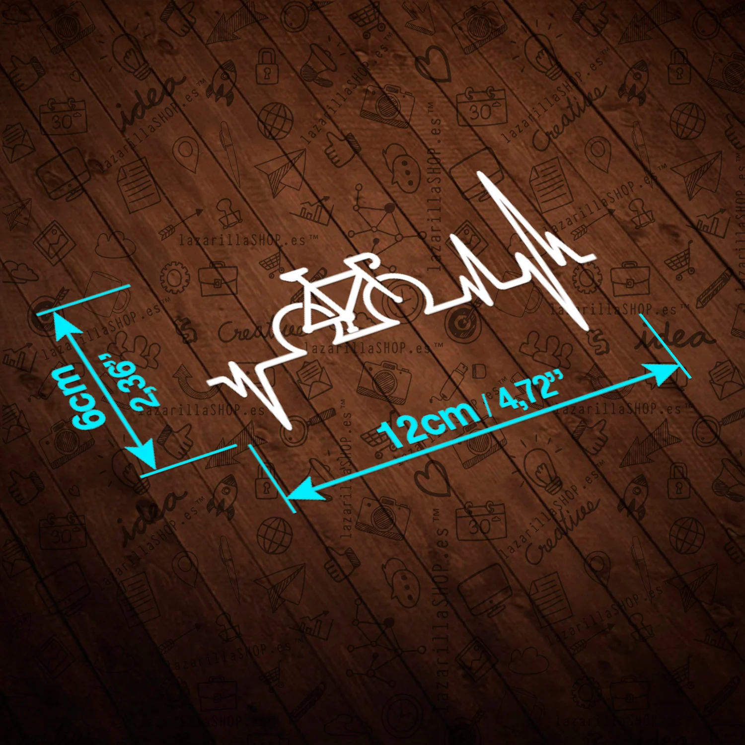 CARDIOBIKE STICKER electrocardiogram STICKER BIKE vinyl cycling BIKE BIKE BTT car VAN quality lazarillaSHOP