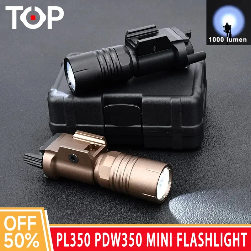 WADSN Tactical PLHV2 PL350PDW350 Weapon Flashlight 1000 Lumens High Power LED Scout Light Rifle Pistol Accessories for 20mm Rail