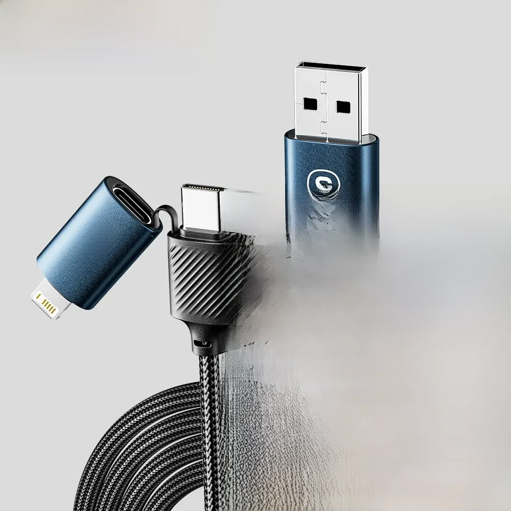 Essager-Câble USB de charge rapide 2 en 2, pour Samsung, Xiaomi, Huawei, Apple, téléphone portable, type C, tablette, accessoires