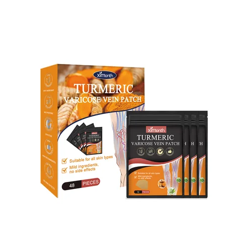Imagen 2 del producto Parches para venas varicosas de cúrcuma, reducen la hinchazón del dolor de piernas, calma cansada, promueve la circulación sanguínea suave, elimina las venas de araña y las piernas