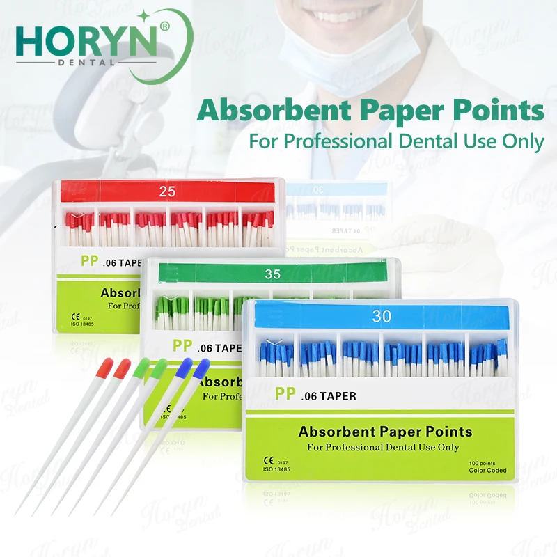 Horyn Dental Endodontic Supplies Gutta Percha Points Root Canal Filling Material Dental Paper Points Absorbent Tips