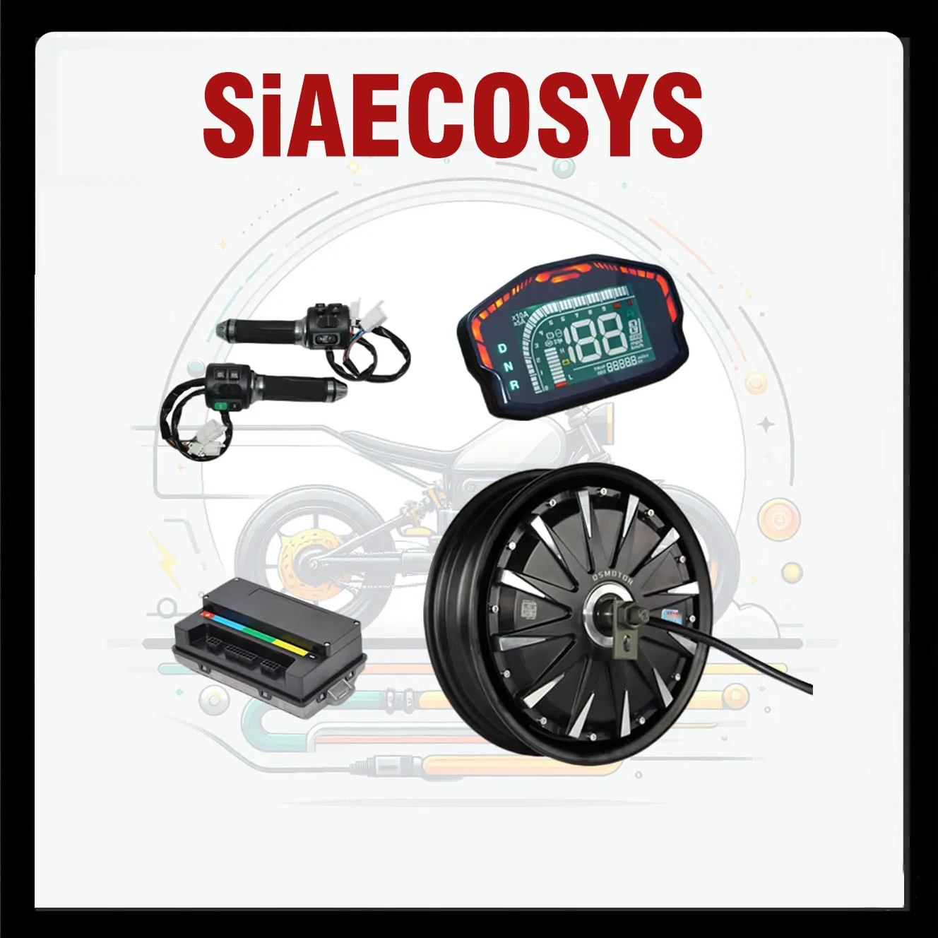 

SIAECOSYS QSMOTOR 12inch 1500W 72V 55kph Hub Motor With Votol EM50SP Controller Kit For Electric Scooter