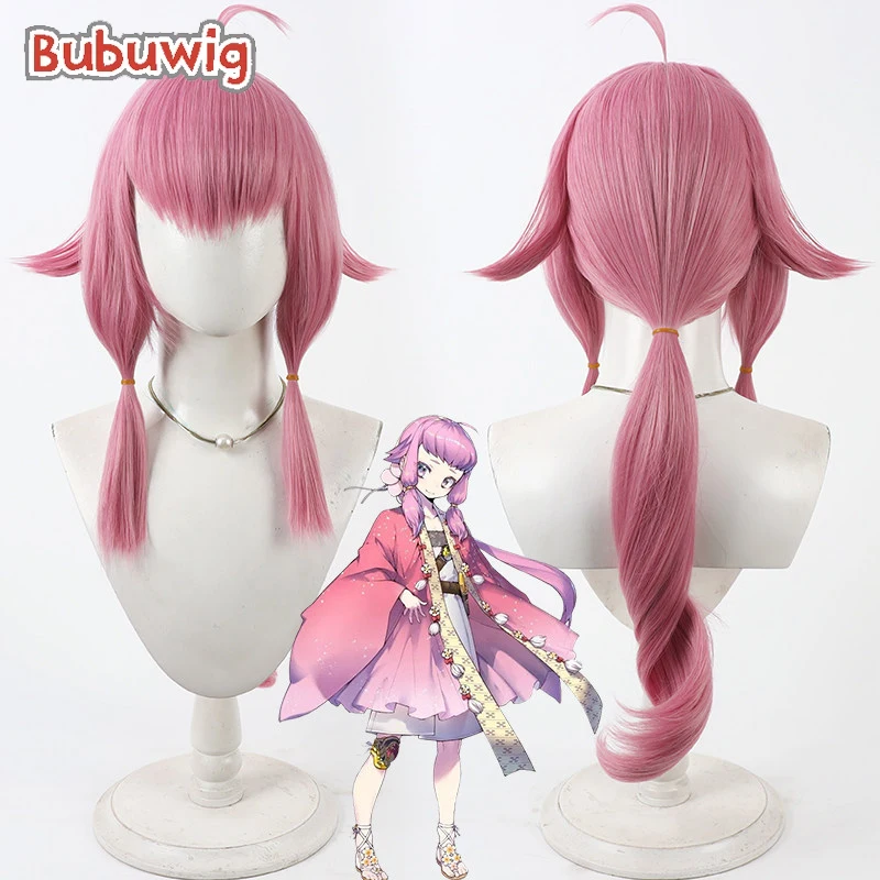 

Bubuwig Synthetic Hair Chatannakiri Cosplay Wigs Touken Ranb Chatannakiri Halloween 60cm Long Wavy Hot Pink Wig Heat Resistant