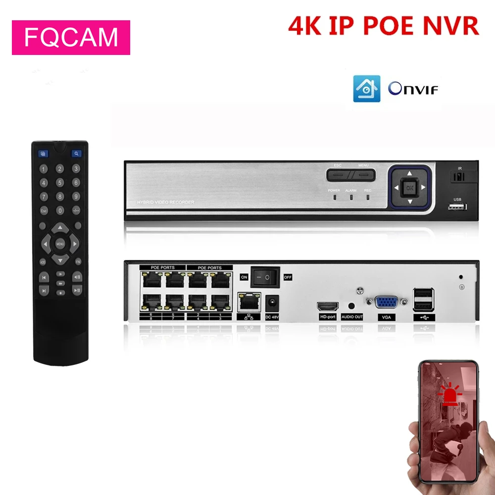 

4K CCTV POE NVR 8MP Network Video Recorder XMEYE ONVIF Face Detection NVR for 2MP 4MP 5MP 8MP IP Surveillance Camera