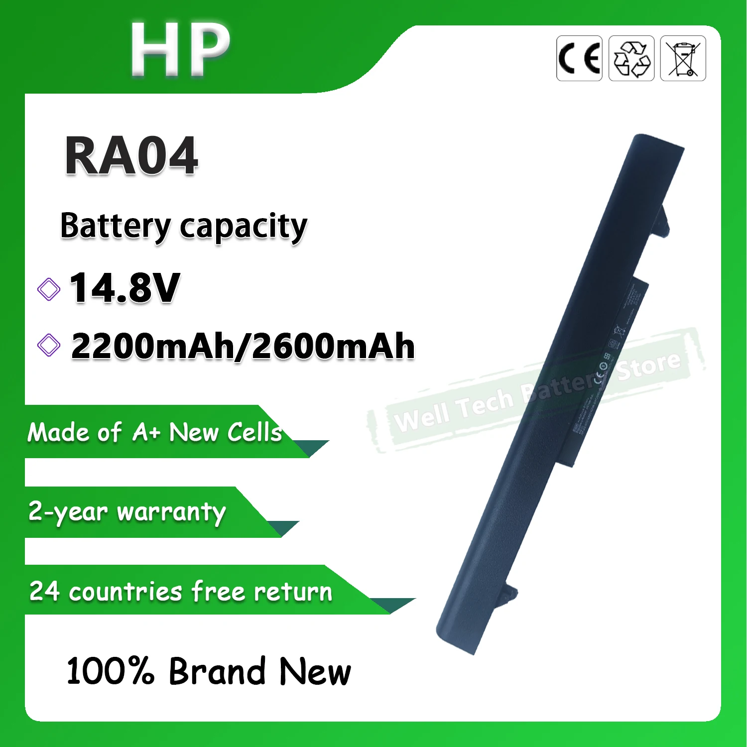 14.8V 2200mAh RA04 Laptop Battery for HP ProBook 430 ProBook 430 G1 ProBook 430 G2