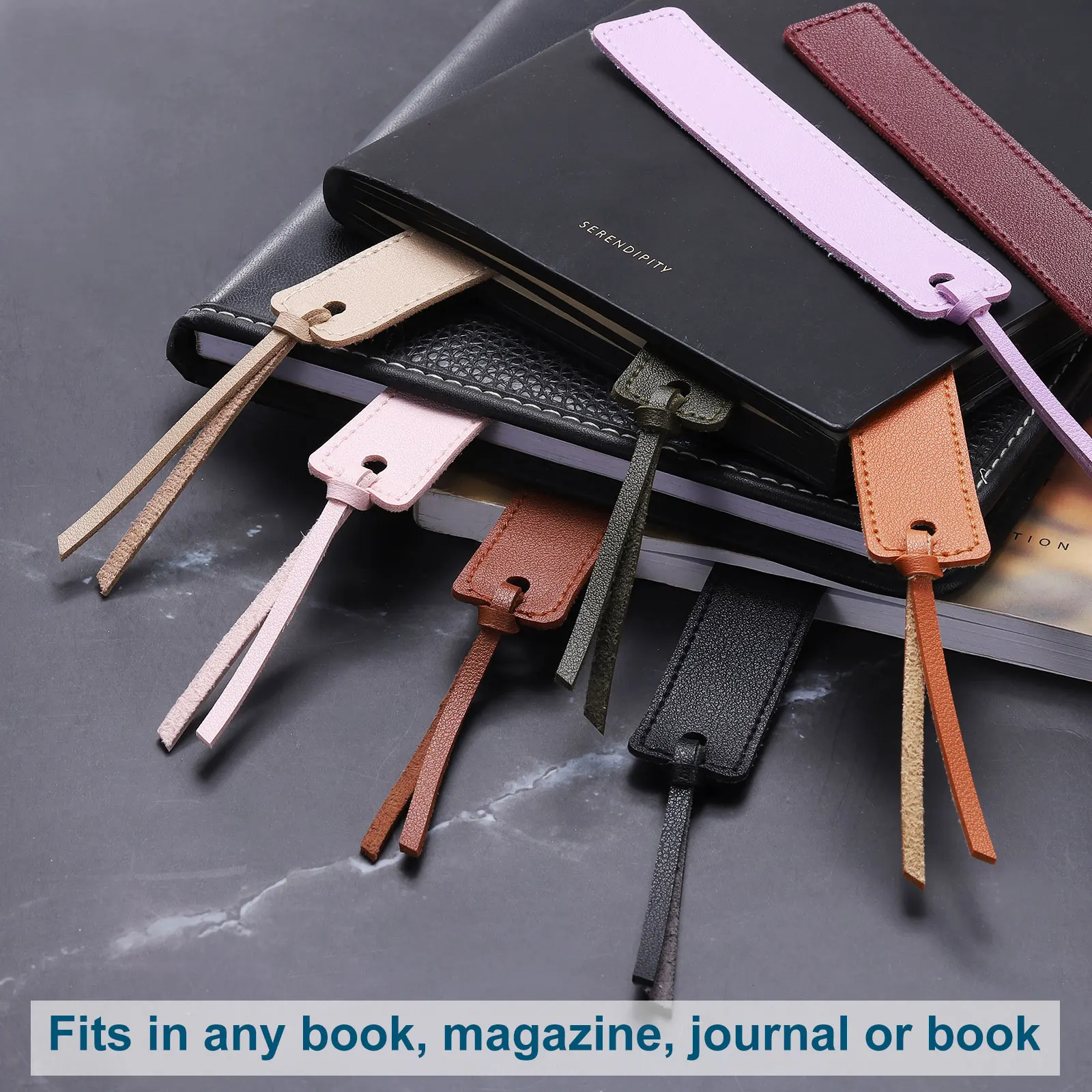 10Pcs Leather Bookmarks Personalized Handmade Leather Tag Read Marks Page Markers with Leather Rope Reader Pager Bookmark Holder