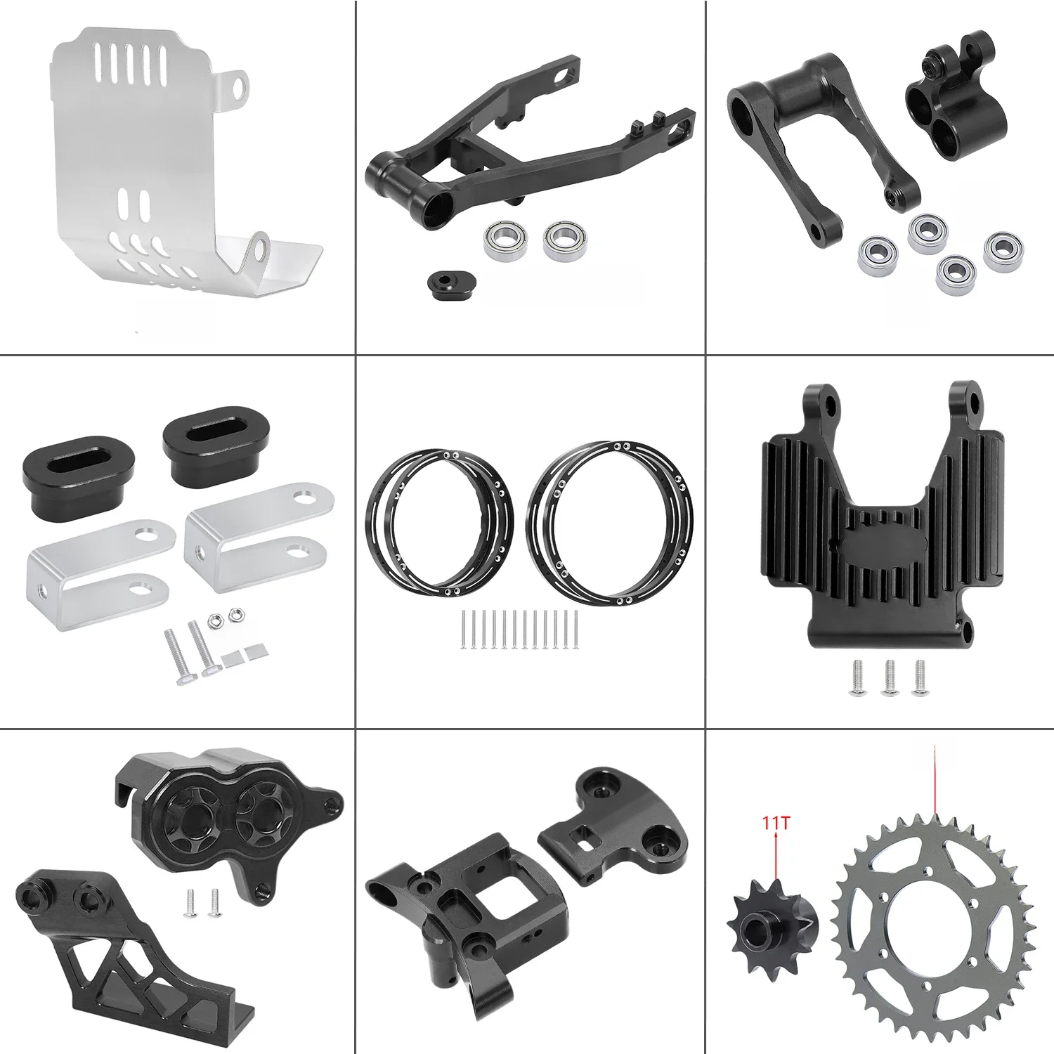 LOSI 1/4 Promoto-MX Motorrad Schwingarm Wasserhahn Sitz 35T/11T Getriebe Verstärkung Ring Kette Spannung/Anschluss/Cliper Kette Drag