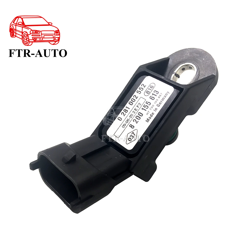 Czujnik ciśnienia bezwzględnego w kolektorze 8200155613 0281002552 223653795R dla Renault Clio 3 Espace 4 Laguna 2 Modus Thalia 1 Trafi