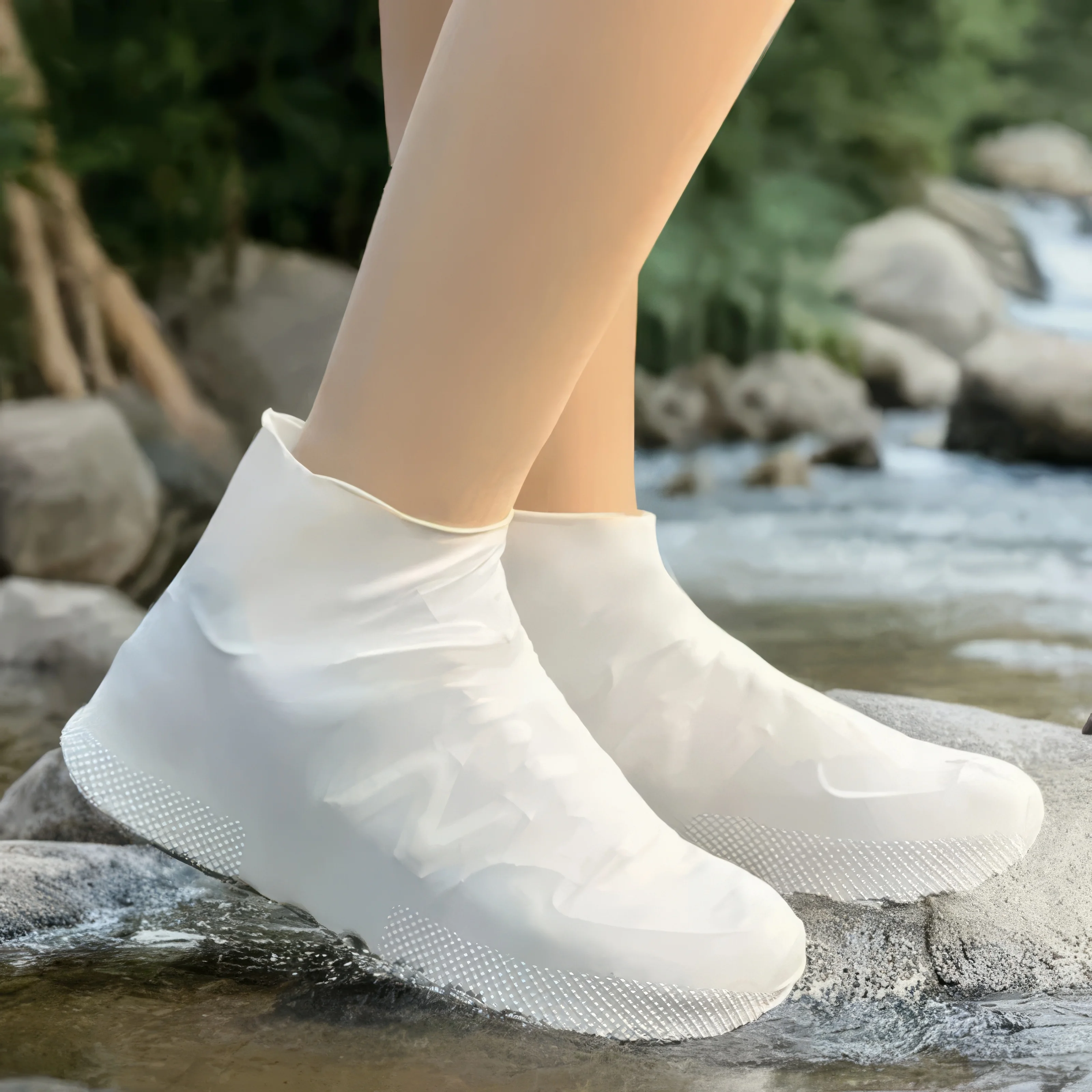 2-Pack Reusable Latex Boot Covers - Non-Slip Waterproof Shoe Protectors for Rain Boots, Garden & Daily Use