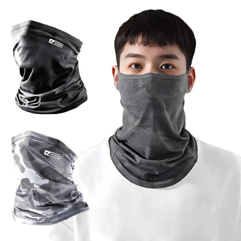 AliExpress NONE Summer Sunscreen Ice Silk Mask Neck Gaiter UV Protection Face Cover Sunscreen Face Mask Outdoor Cycling Sun Protection Masks