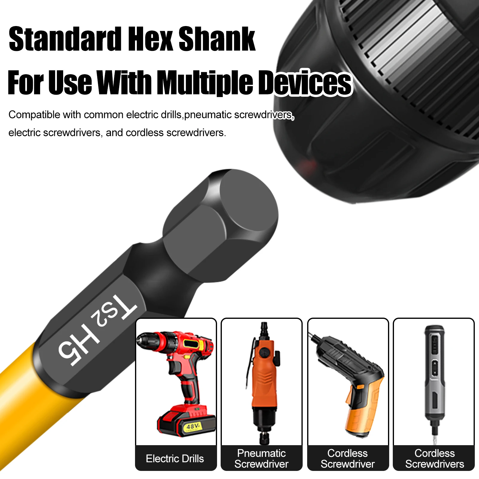 مجموعة لقم السائق السداسي المغناطيسي 50/100/150 مم H1.5-H10mm مع قبضة محسنة وتصميم انزلاق منخفض لعقد المسمار الآمن #3