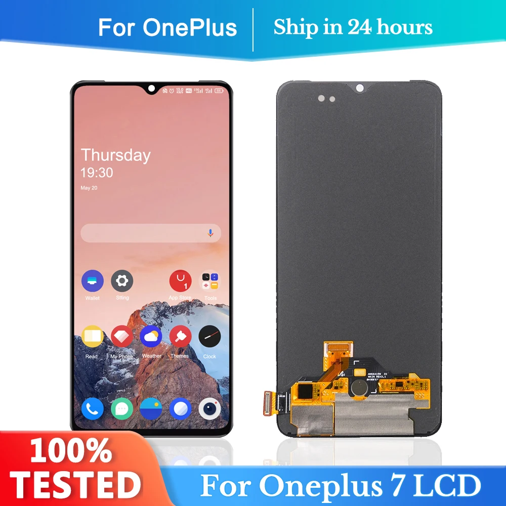 

6.41'' AMOLED Screen For OnePlus 7 GM1901 LCD Display Touch Screen Sensor Digitizer Assembly Replacement For 1+7 LCD With Frame