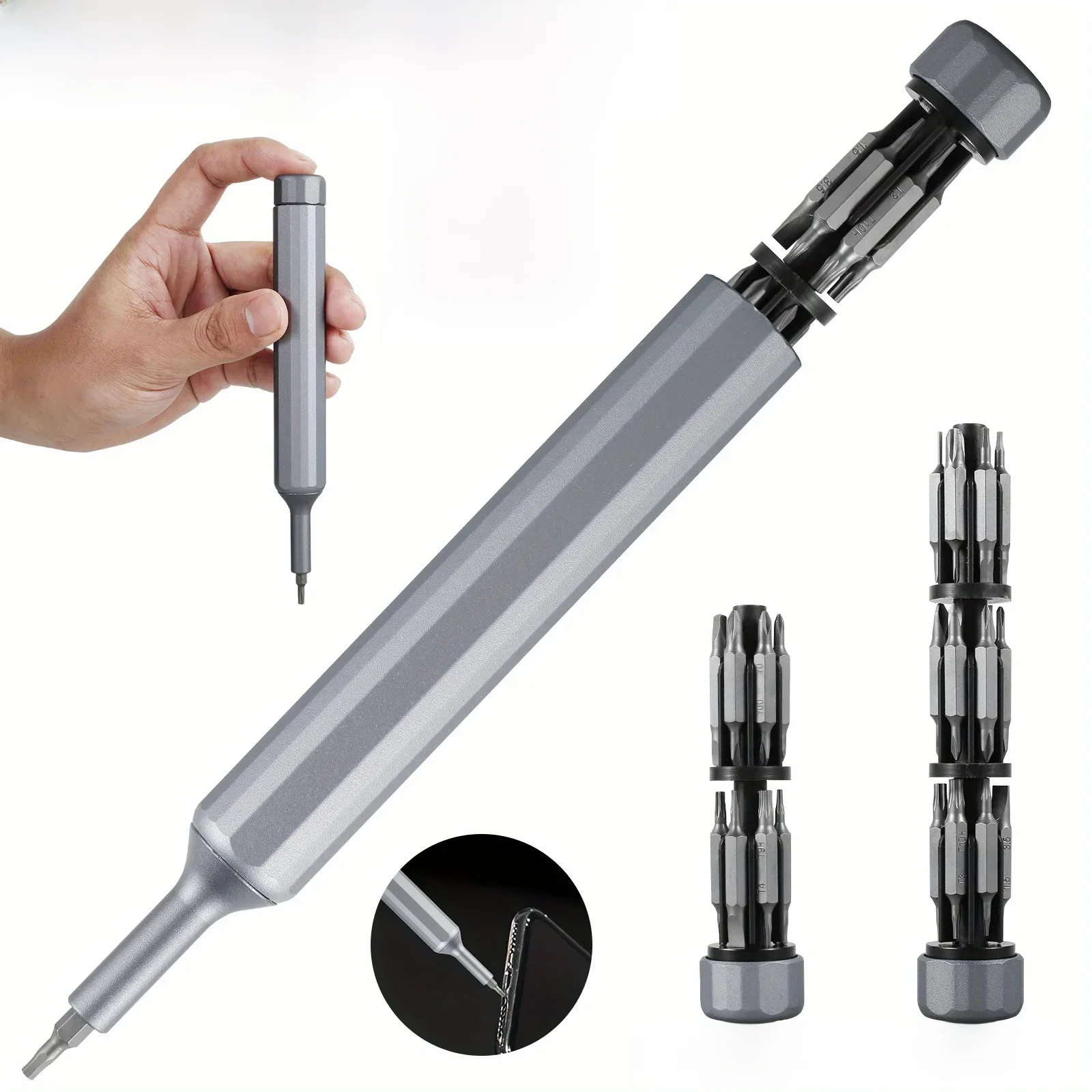 Zestaw wkrętaków precyzyjnych 27/39 w 1 Mały śrubokręt z 38 magnetycznymi wiertłami Torx Phillips Mini narzędzie naprawcze — zdjęcie 2