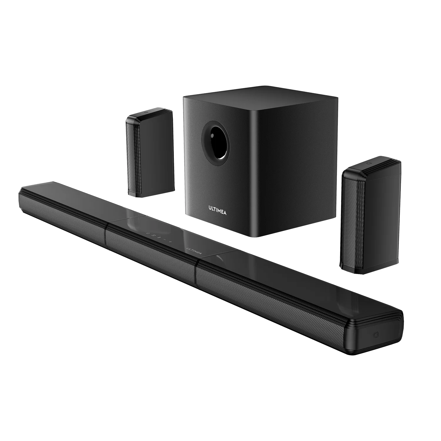 ULTIMEA 7.1 Kanaals Soundbar voor Smart TV Surround Sound Systeem met Subwoofer App Besturing RGB Verlichting 3-in-1 Afneembare Soundbar
