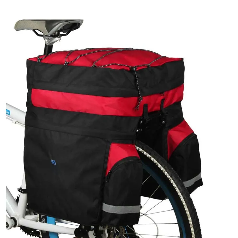 AliExpress NONE Roswheel 60L Bike accessories Bag Black Blue Red Double Bicycle Rear Seat Trunk Bag Handbag Pannier With Rain Cover