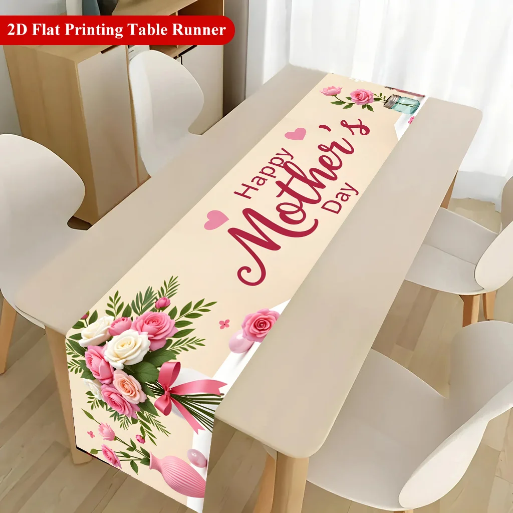 Happy Mothers Day Rose Table Runner Single Sided 2D Print So