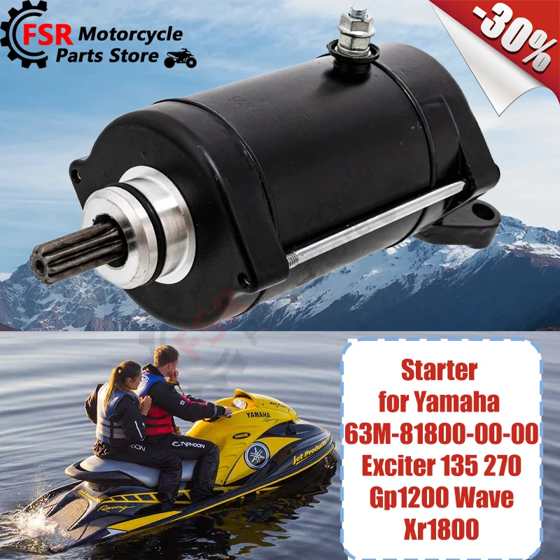 

Starter motor assy,Fits Yamaha Exciter 135 220 270 Exs1200 Gp1200 Gp1300 Wave Runner Ra1100 Ls2000 Xlt800 Xlt1200 Xr1800,Jet Ski