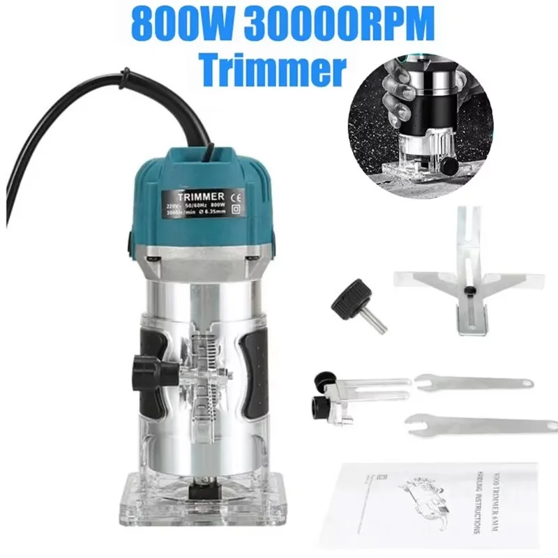 Woodworking Electric Trimmer Brushless Trimming Machine Wood Router Milling Engraving Slotting Machine For Makita 18V Battery